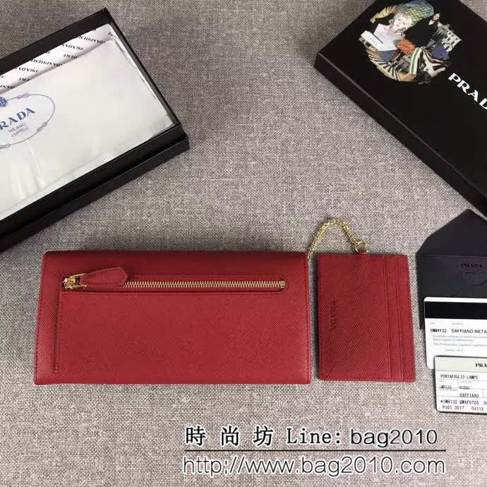 PRADA普拉達 官網同步 簡單時尚 新款女士翻蓋錢夾 1MH132 DD1007
